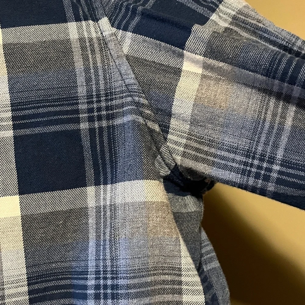 Banana Republic Navy and White Plaid Shirt